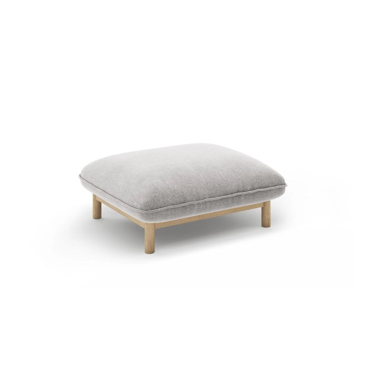 Ada Pouf aus Strukturierter Stoff (Wind 84) in Hellgrau, 80x65 cm – Bild 3