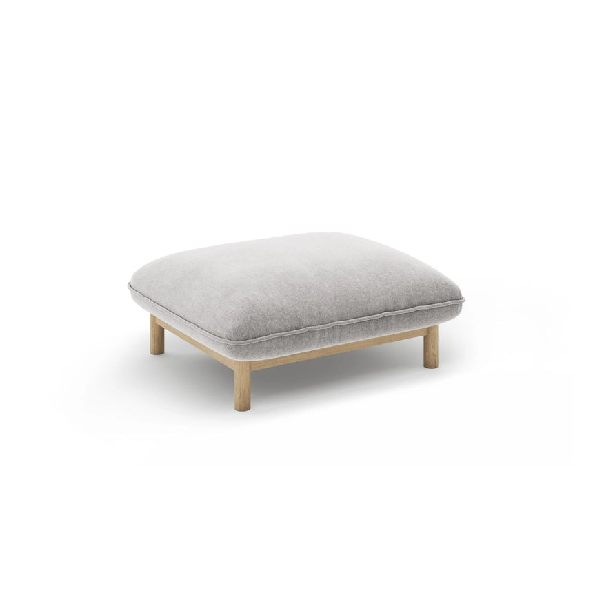 Ada Pouf aus Strukturierter Stoff (Wind 84) in Hellgrau, 80x65 cm – Bild 3