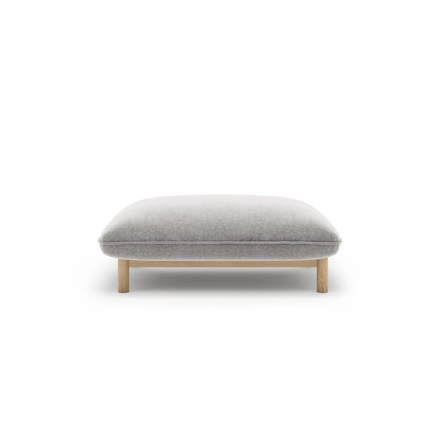 Ada Pouf aus Strukturierter Stoff (Wind 84) in Hellgrau, 95x65 cm – Bild 1