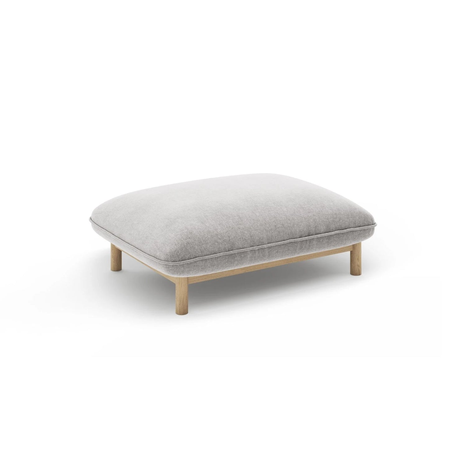 Ada Pouf aus Strukturierter Stoff (Wind 84) in Hellgrau, 95x65 cm – Bild 3