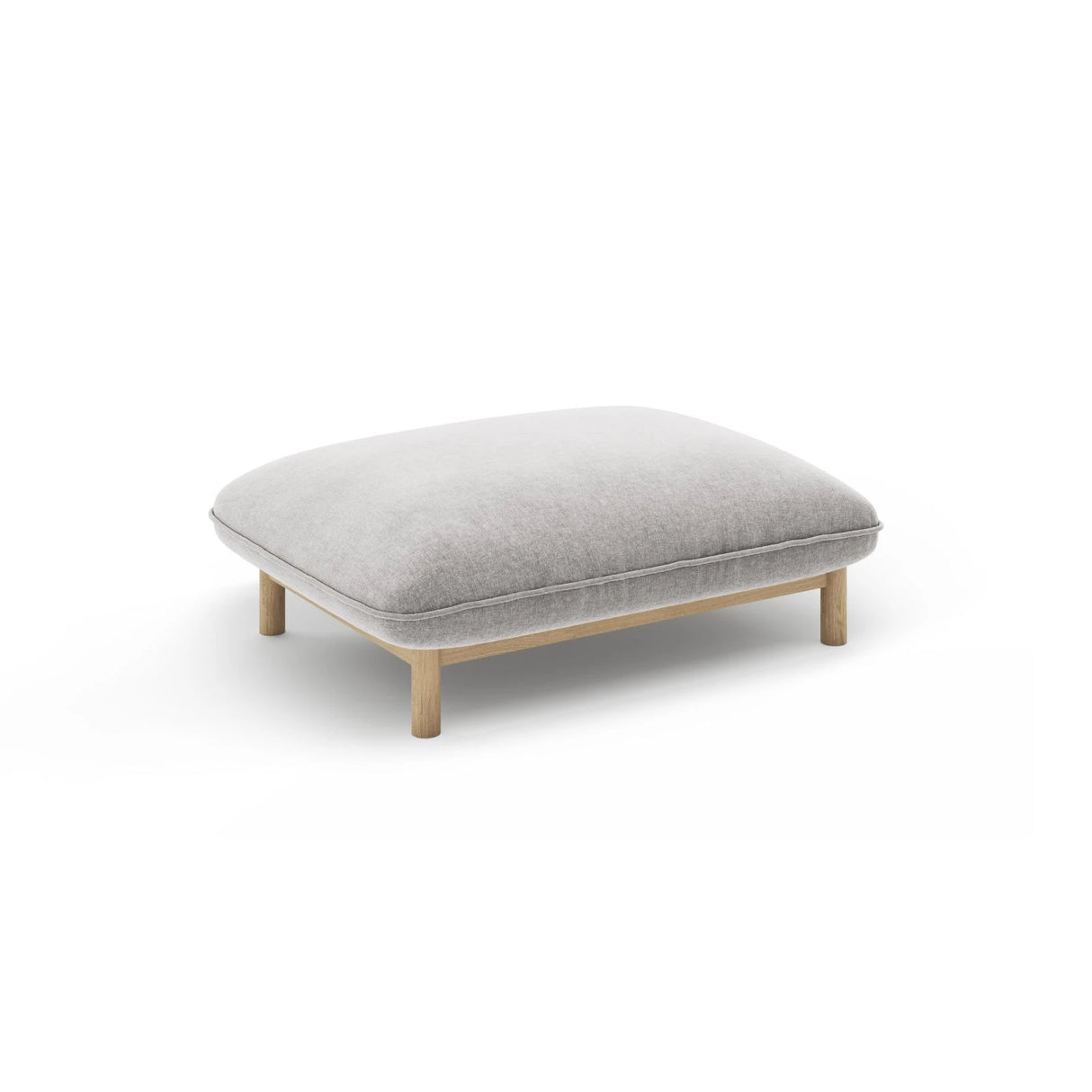 Ada Pouf aus Strukturierter Stoff (Wind 84) in Hellgrau, 95x65 cm – Bild 3