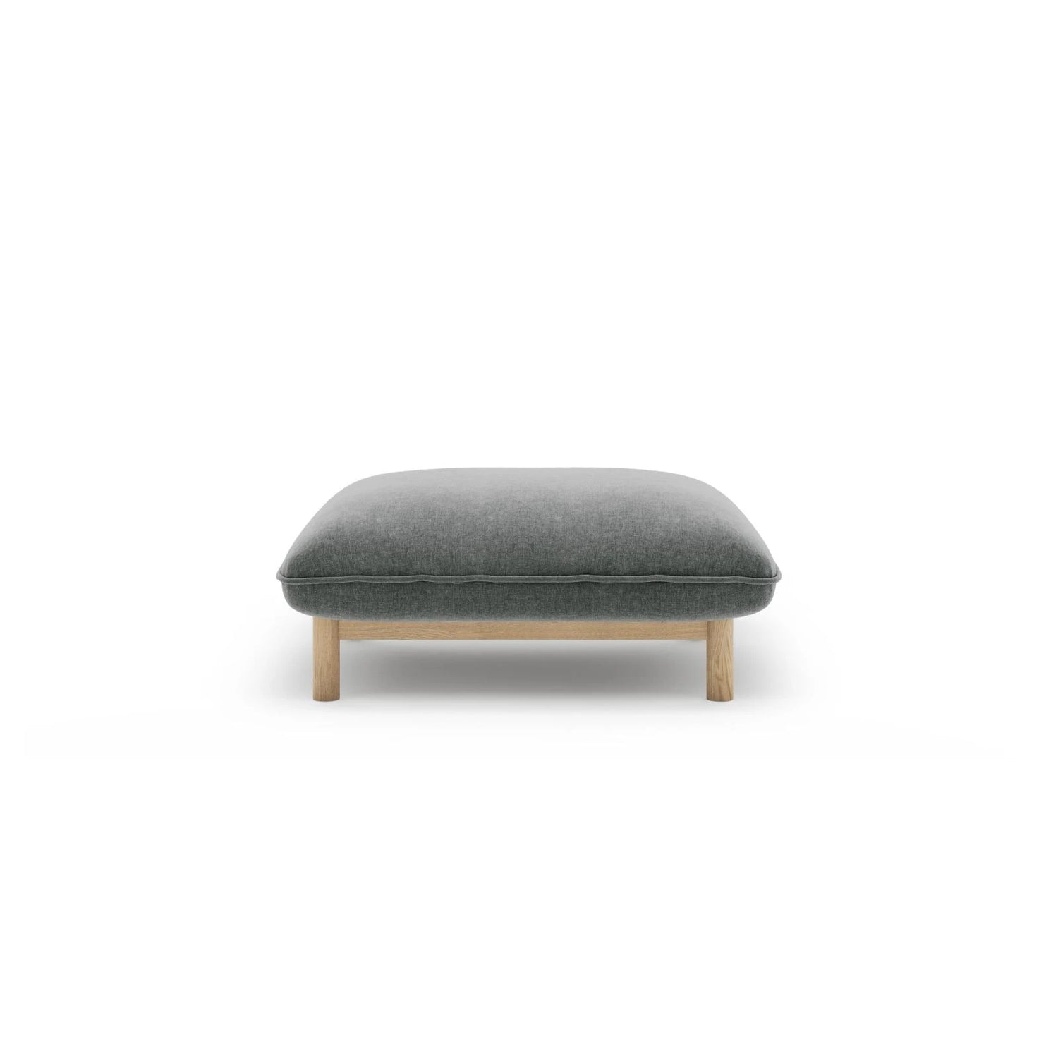 Ada Pouf aus Strukturierter Stoff (Wind 89) in Dunkelgrau, 80x65 cm – Bild 1