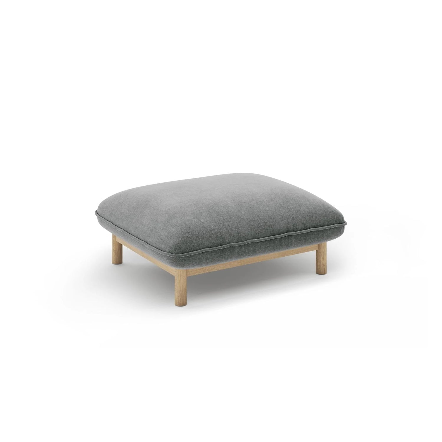 Ada Pouf aus Strukturierter Stoff (Wind 89) in Dunkelgrau, 80x65 cm – Bild 3