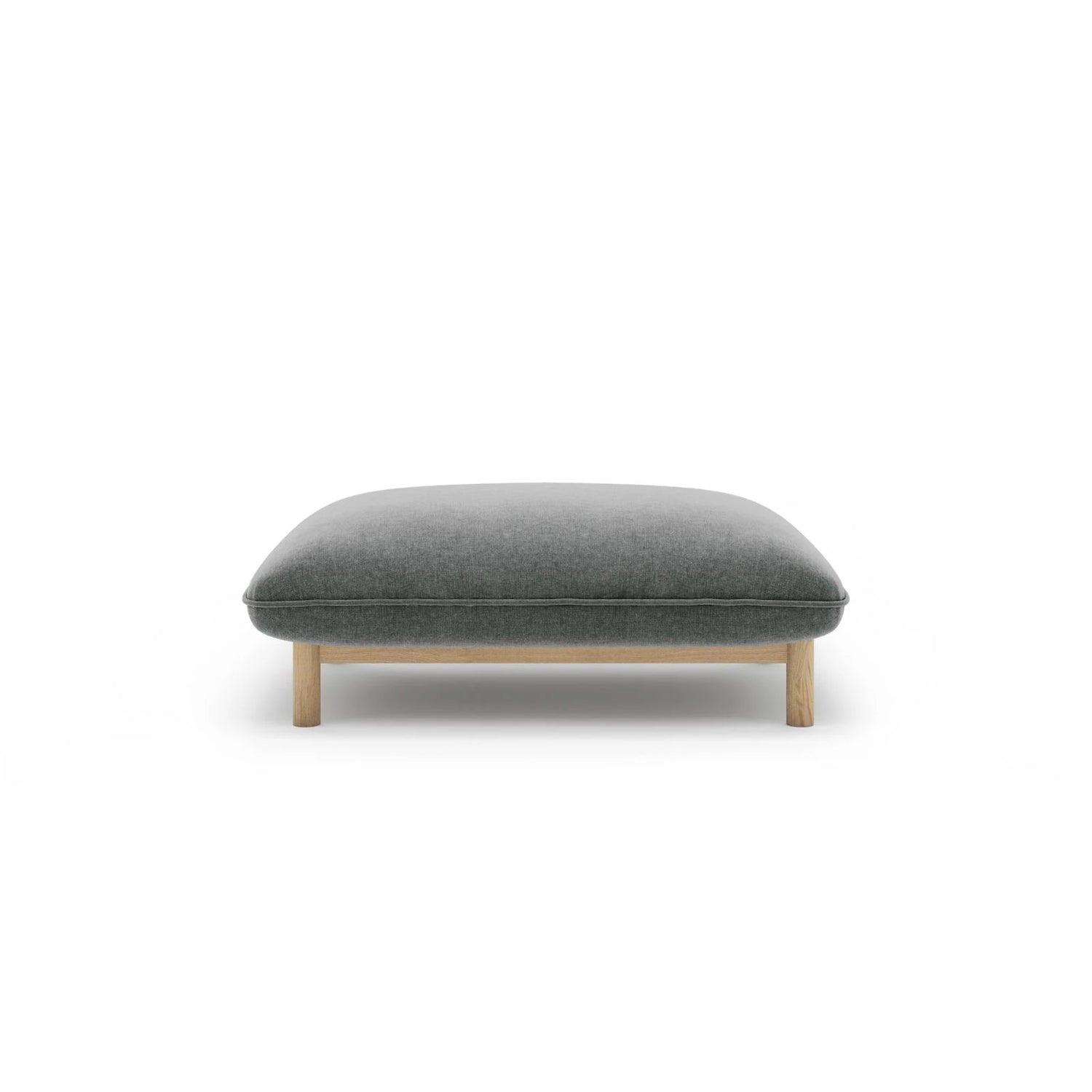 Ada Pouf aus Strukturierter Stoff (Wind 89) in Dunkelgrau, 95x65 cm – Bild 1