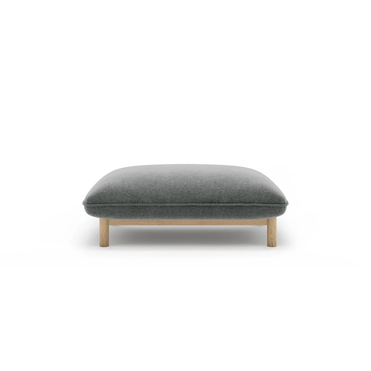 Ada Pouf aus Strukturierter Stoff (Wind 89) in Dunkelgrau, 95x65 cm – Bild 1