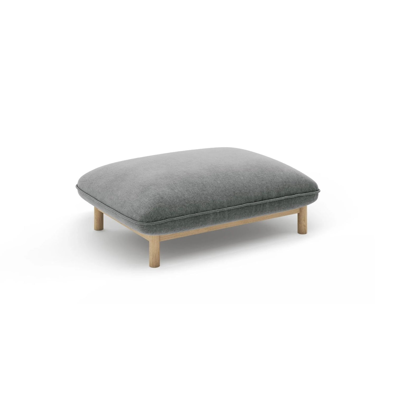 Ada Pouf aus Strukturierter Stoff (Wind 89) in Dunkelgrau, 95x65 cm – Bild 3