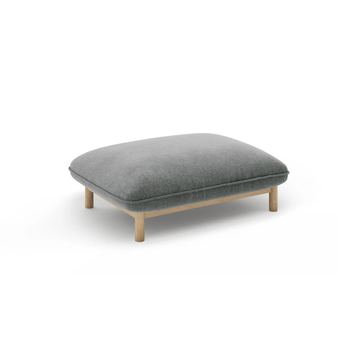 Ada Pouf aus Strukturierter Stoff (Wind 89) in Dunkelgrau, 95x65 cm – Bild 3