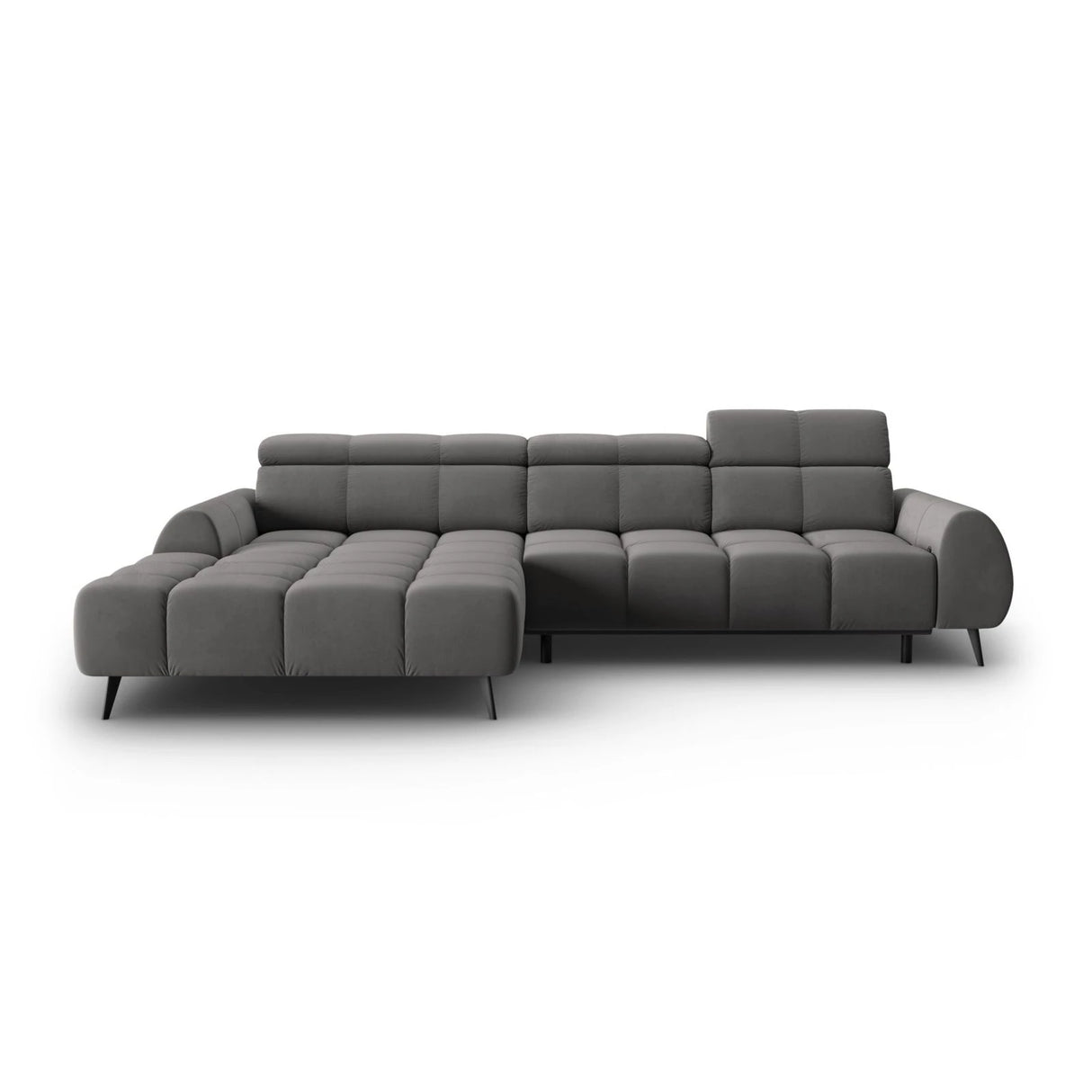Alyse 5-Sitzer Ecksofa Links, elektrisch verstellbar, mit Bezug aus Samt (Bluvel 13) in Hellgrau, 295x188 cm – Bild 4