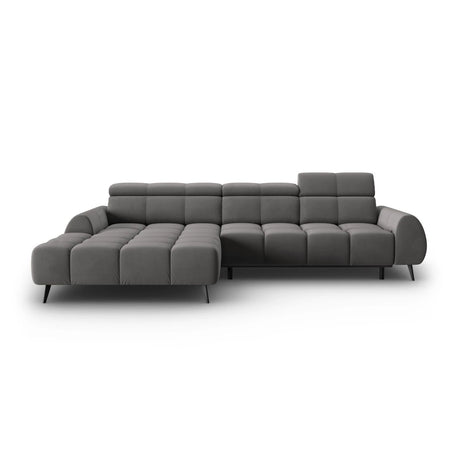 Alyse 5-Sitzer Ecksofa Links, elektrisch verstellbar, mit Bezug aus Samt (Bluvel 13) in Hellgrau, 295x188 cm – Bild 4