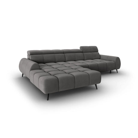 Alyse 5-Sitzer Ecksofa Links, elektrisch verstellbar, mit Bezug aus Samt (Bluvel 13) in Hellgrau, 295x188 cm – Bild 5