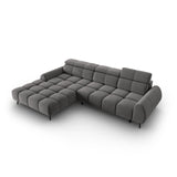 Alyse 5-Sitzer Ecksofa Links, elektrisch verstellbar, mit Bezug aus Samt (Bluvel 13) in Hellgrau, 295x188 cm – Bild 6
