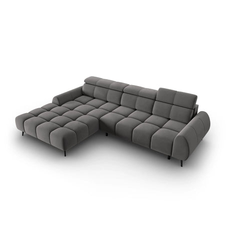 Alyse 5-Sitzer Ecksofa Links, elektrisch verstellbar, mit Bezug aus Samt (Bluvel 13) in Hellgrau, 295x188 cm – Bild 6