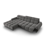 Alyse 5-Sitzer Ecksofa Links, elektrisch verstellbar, mit Bezug aus Samt (Bluvel 13) in Hellgrau, 295x188 cm – Bild 7