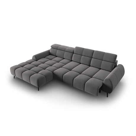 Alyse 5-Sitzer Ecksofa Links, elektrisch verstellbar, mit Bezug aus Samt (Bluvel 13) in Hellgrau, 295x188 cm – Bild 7