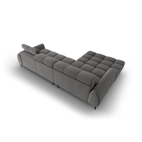 Alyse 5-Sitzer Ecksofa Links, elektrisch verstellbar, mit Bezug aus Samt (Bluvel 13) in Hellgrau, 295x188 cm – Bild 8