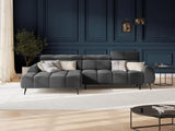 Alyse 5-Sitzer Ecksofa Links, elektrisch verstellbar, mit Bezug aus Samt (Bluvel 14) in Grau, 295x188 cm – Bild 2