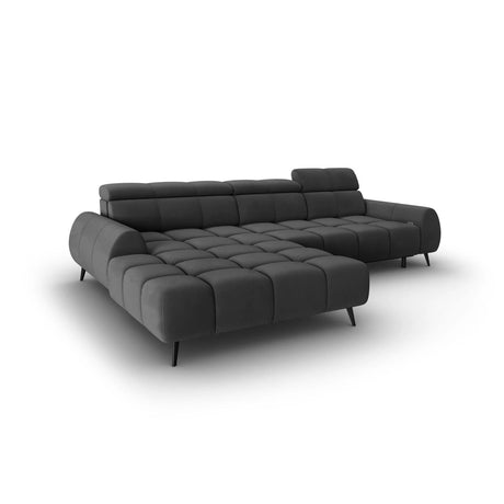 Alyse 5-Sitzer Ecksofa Links, elektrisch verstellbar, mit Bezug aus Samt (Bluvel 14) in Grau, 295x188 cm – Bild 5
