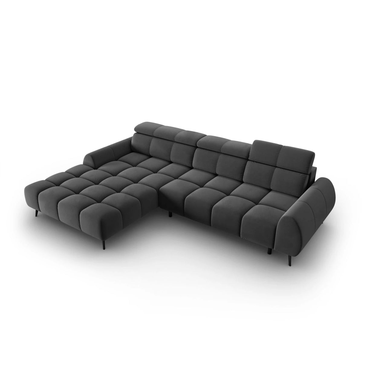 Alyse 5-Sitzer Ecksofa Links, elektrisch verstellbar, mit Bezug aus Samt (Bluvel 14) in Grau, 295x188 cm – Bild 6