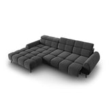 Alyse 5-Sitzer Ecksofa Links, elektrisch verstellbar, mit Bezug aus Samt (Bluvel 14) in Grau, 295x188 cm – Bild 7