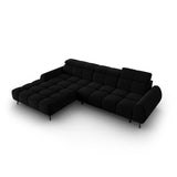 Alyse 5-Sitzer Ecksofa Links, elektrisch verstellbar, mit Bezug aus Samt (Bluvel 19) in Schwarz, 295x188 cm – Bild 6