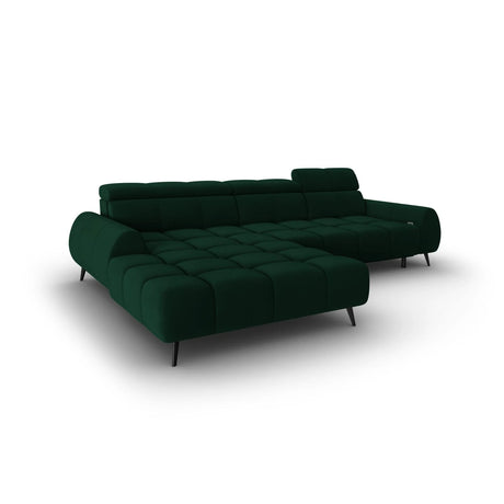 Alyse 5-Sitzer Ecksofa Links, elektrisch verstellbar, mit Bezug aus Samt (Bluvel 78) in Flaschengrün, 295x188 cm – Bild 5