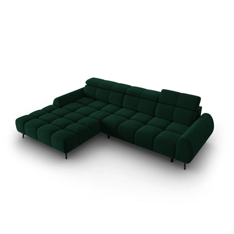 Alyse 5-Sitzer Ecksofa Links, elektrisch verstellbar, mit Bezug aus Samt (Bluvel 78) in Flaschengrün, 295x188 cm – Bild 6