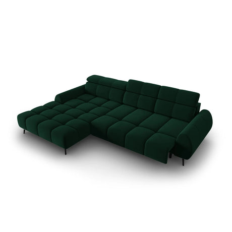 Alyse 5-Sitzer Ecksofa Links, elektrisch verstellbar, mit Bezug aus Samt (Bluvel 78) in Flaschengrün, 295x188 cm – Bild 7
