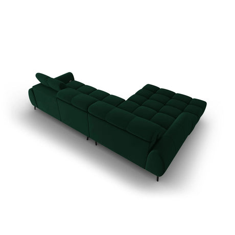 Alyse 5-Sitzer Ecksofa Links, elektrisch verstellbar, mit Bezug aus Samt (Bluvel 78) in Flaschengrün, 295x188 cm – Bild 8