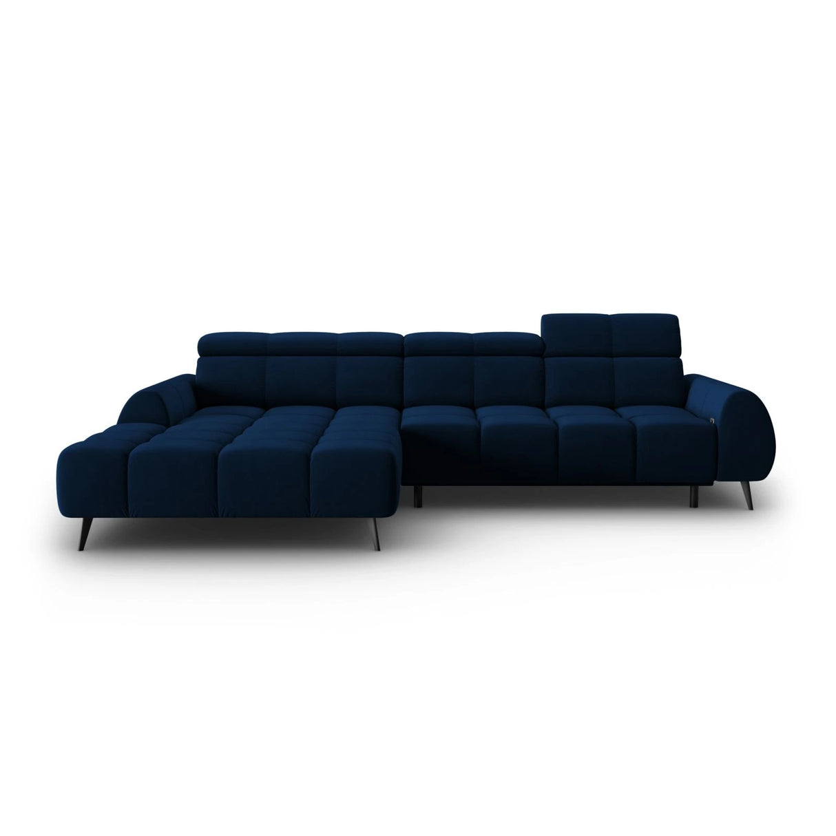 Alyse 5-Sitzer Ecksofa Links, elektrisch verstellbar, mit Bezug aus Samt (Bluvel 86) in Königsblau, 295x188 cm – Bild 4
