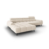 Alyse 5-Sitzer Ecksofa Links, elektrisch verstellbar, mit Bezug aus Samt oder Strukturstoff, 295x188 cm – Bild 5