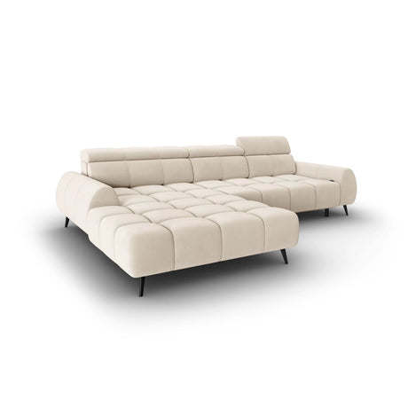 Alyse 5-Sitzer Ecksofa Links, elektrisch verstellbar, mit Bezug aus Samt oder Strukturstoff, 295x188 cm – Bild 5