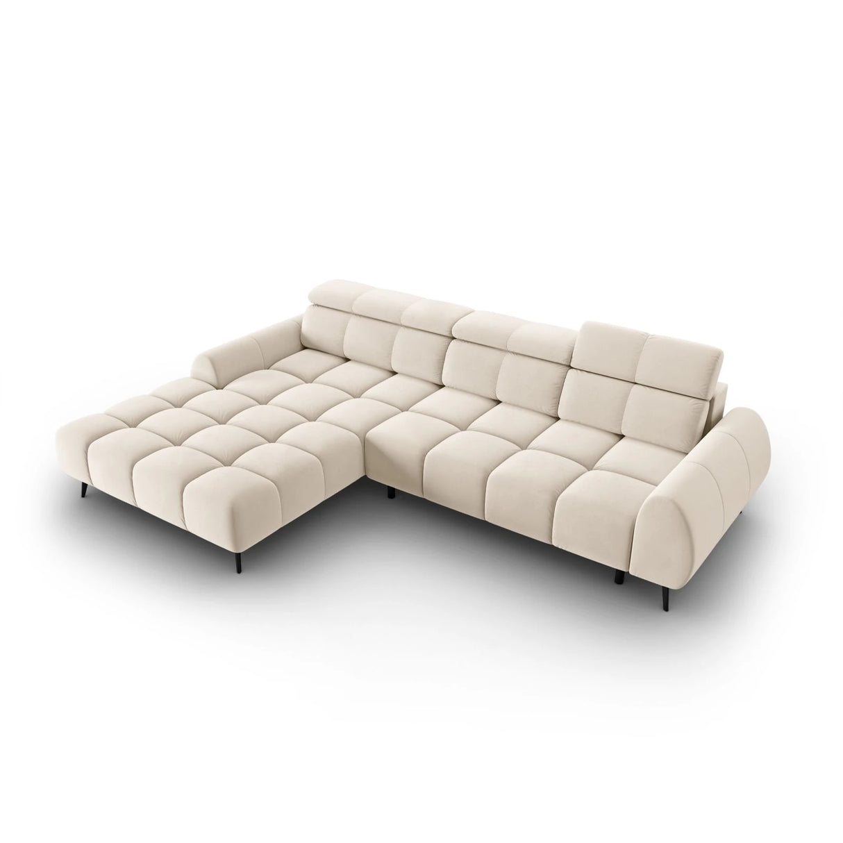 Alyse 5-Sitzer Ecksofa Links, elektrisch verstellbar, mit Bezug aus Samt oder Strukturstoff, 295x188 cm – Bild 6