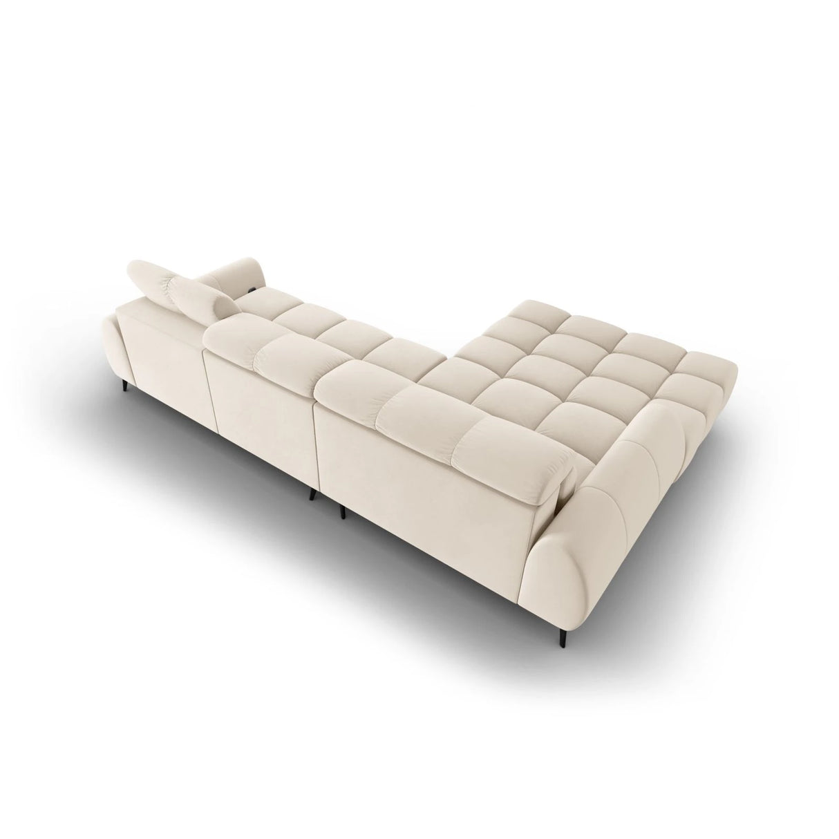 Alyse 5-Sitzer Ecksofa Links, elektrisch verstellbar, mit Bezug aus Samt oder Strukturstoff, 295x188 cm – Bild 8