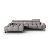 Alyse 5-Sitzer Ecksofa Links, elektrisch verstellbar, mit Bezug aus Strukturierter Stoff (Nea 07) in Hellgrau, 295x188 cm – Bild 4