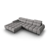 Alyse 5-Sitzer Ecksofa Links, elektrisch verstellbar, mit Bezug aus Strukturierter Stoff (Nea 07) in Hellgrau, 295x188 cm – Bild 6