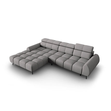 Alyse 5-Sitzer Ecksofa Links, elektrisch verstellbar, mit Bezug aus Strukturierter Stoff (Nea 07) in Hellgrau, 295x188 cm – Bild 6