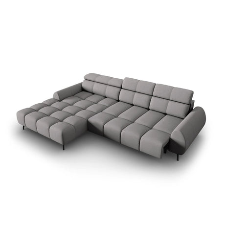 Alyse 5-Sitzer Ecksofa Links, elektrisch verstellbar, mit Bezug aus Strukturierter Stoff (Nea 07) in Hellgrau, 295x188 cm – Bild 7