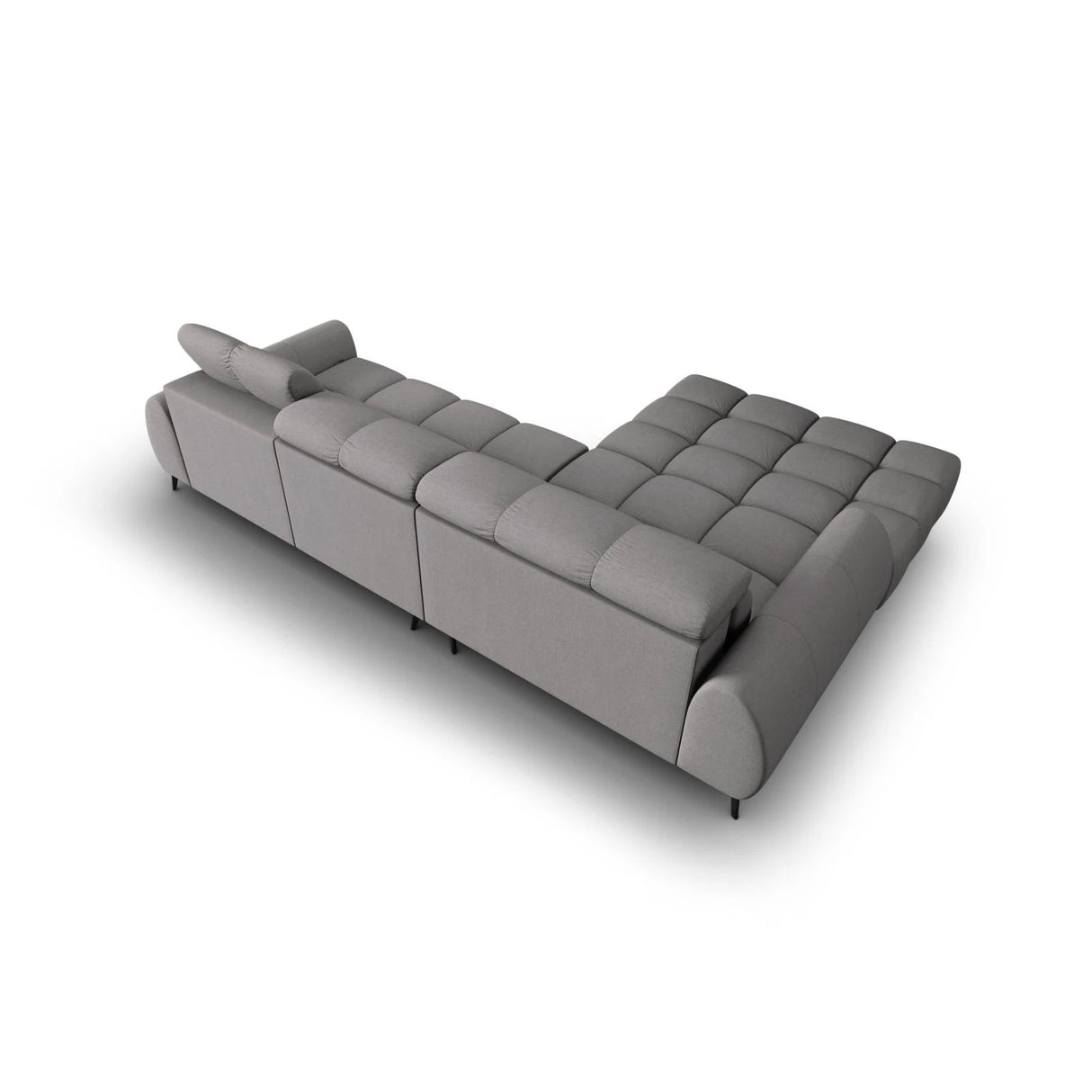 Alyse 5-Sitzer Ecksofa Links, elektrisch verstellbar, mit Bezug aus Strukturierter Stoff (Nea 07) in Hellgrau, 295x188 cm – Bild 8
