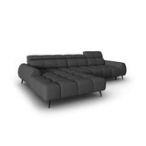 Alyse 5-Sitzer Ecksofa Links, elektrisch verstellbar, mit Bezug aus Strukturierter Stoff (Nea 16) in Dunkelgrau, 295x188 cm – Bild 5