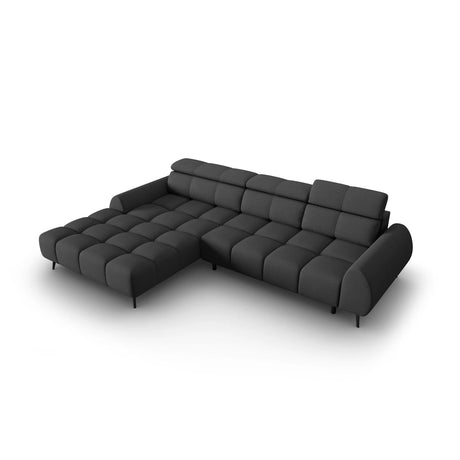 Alyse 5-Sitzer Ecksofa Links, elektrisch verstellbar, mit Bezug aus Strukturierter Stoff (Nea 16) in Dunkelgrau, 295x188 cm – Bild 6