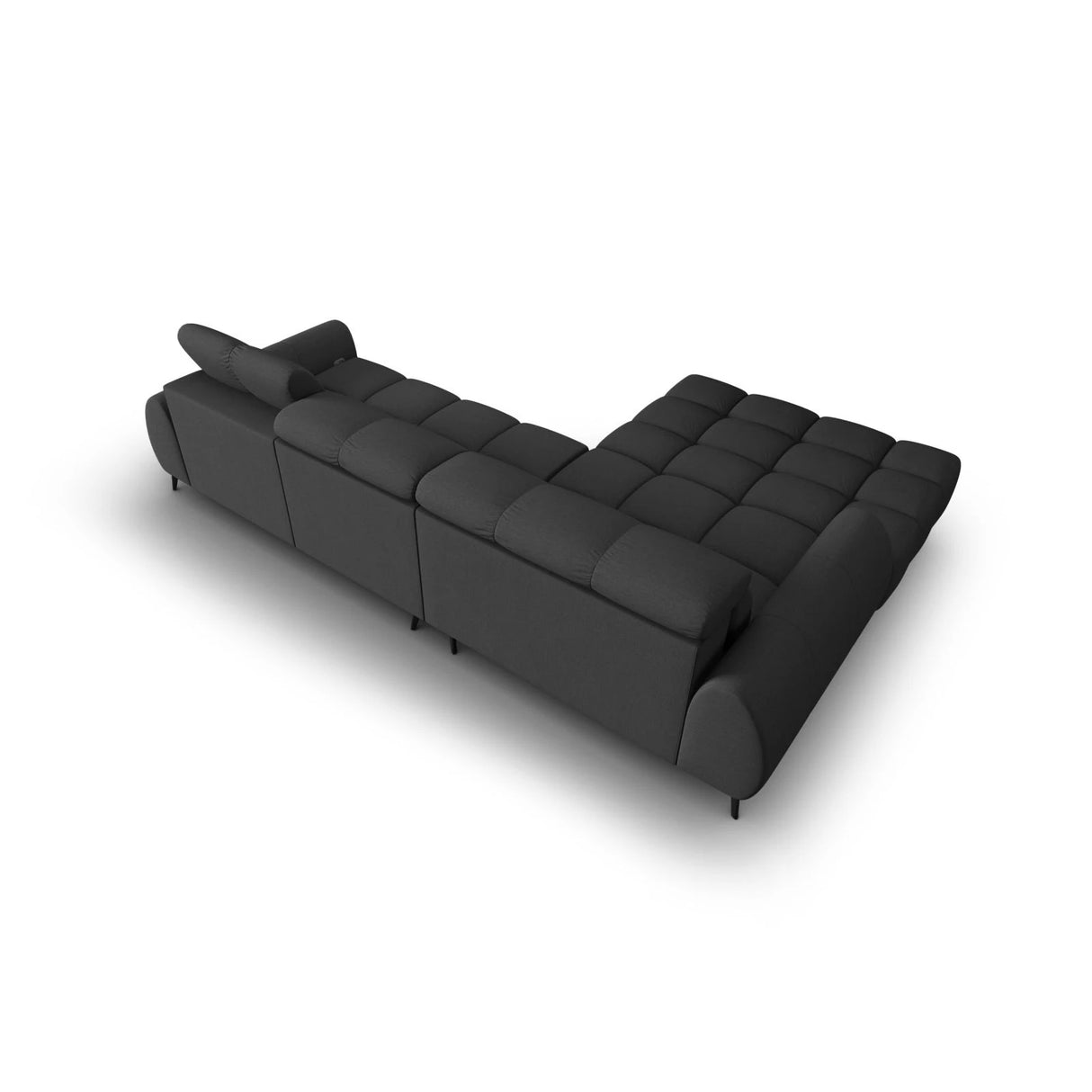Alyse 5-Sitzer Ecksofa Links, elektrisch verstellbar, mit Bezug aus Strukturierter Stoff (Nea 16) in Dunkelgrau, 295x188 cm – Bild 8