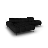 Alyse 5-Sitzer Ecksofa Links, elektrisch verstellbar, mit Bezug aus Strukturierter Stoff (Nea 19) in Schwarz, 295x188 cm – Bild 5