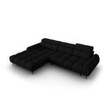 Alyse 5-Sitzer Ecksofa Links, elektrisch verstellbar, mit Bezug aus Strukturierter Stoff (Nea 19) in Schwarz, 295x188 cm – Bild 6