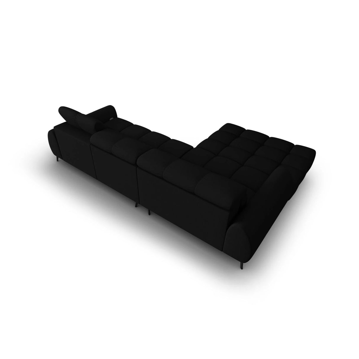 Alyse 5-Sitzer Ecksofa Links, elektrisch verstellbar, mit Bezug aus Strukturierter Stoff (Nea 19) in Schwarz, 295x188 cm – Bild 8