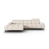 Alyse 5-Sitzer Ecksofa Links, elektrisch verstellbar, mit Bezug aus Strukturierter Stoff (Nea 23) in Leichtes Beige, 295x188 cm – Bild 4