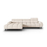 Alyse 5-Sitzer Ecksofa Links, elektrisch verstellbar, mit Bezug aus Strukturierter Stoff (Nea 23) in Leichtes Beige, 295x188 cm – Bild 4