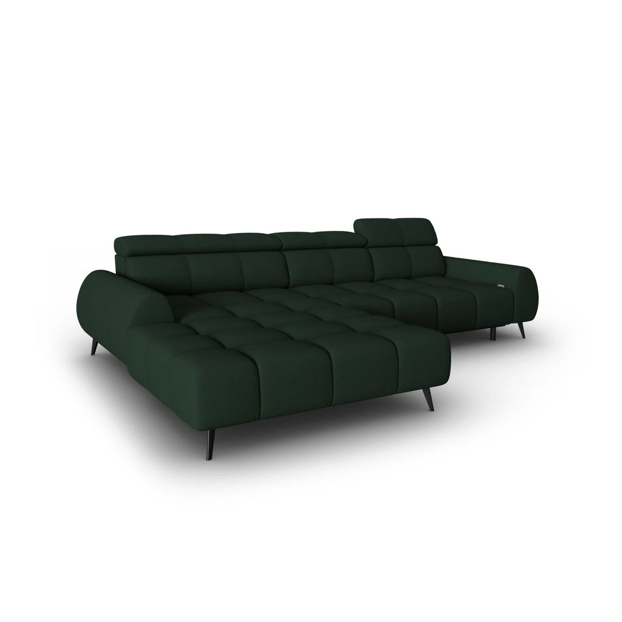 Alyse 5-Sitzer Ecksofa Links, elektrisch verstellbar, mit Bezug aus Strukturierter Stoff (Nea 78) in Dark Green, 295x188 cm – Bild 5