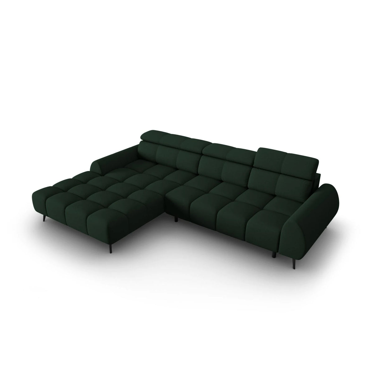 Alyse 5-Sitzer Ecksofa Links, elektrisch verstellbar, mit Bezug aus Strukturierter Stoff (Nea 78) in Dark Green, 295x188 cm – Bild 6
