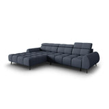 Alyse 5-Sitzer Ecksofa Links, elektrisch verstellbar, mit Bezug aus Strukturierter Stoff (Nea 86) in Dunkelblau, 295x188 cm – Bild 1