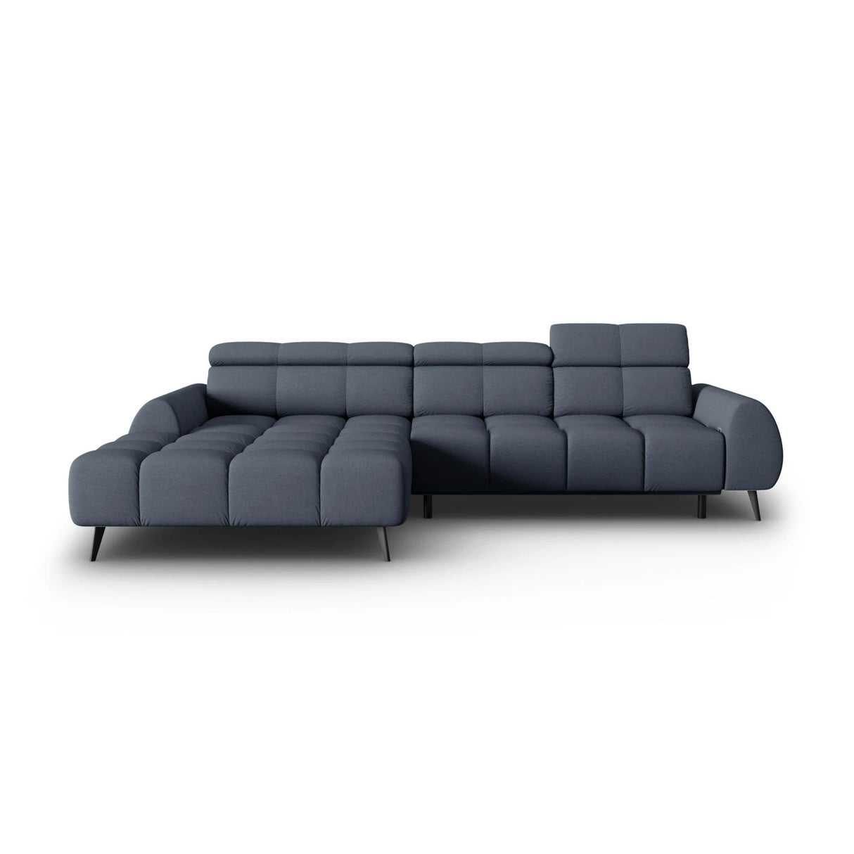 Alyse 5-Sitzer Ecksofa Links, elektrisch verstellbar, mit Bezug aus Strukturierter Stoff (Nea 86) in Dunkelblau, 295x188 cm – Bild 4